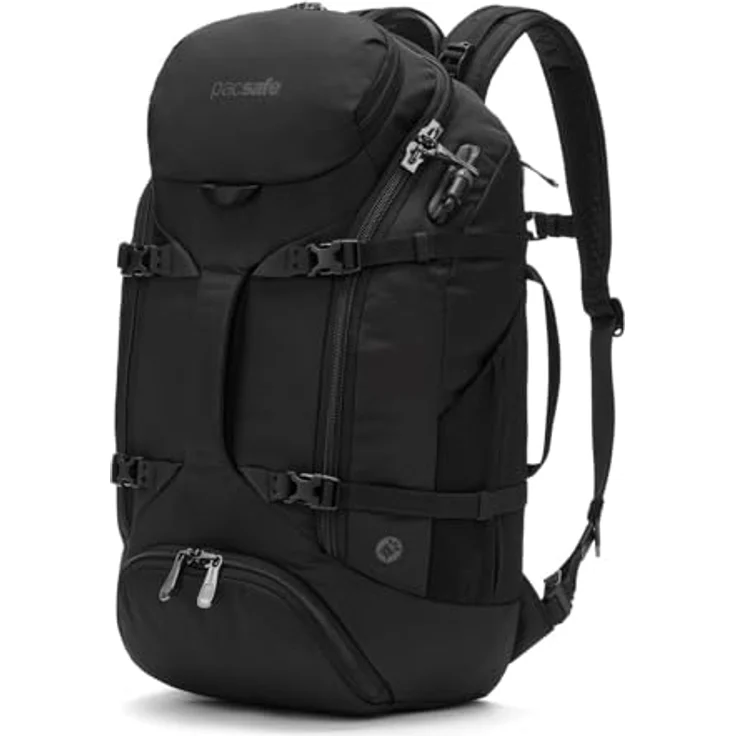 Pacsafe Venturesafe EXP35, RFID Wanderrucksack mit Laptopfach 52 cm, schwarz – Bild 3