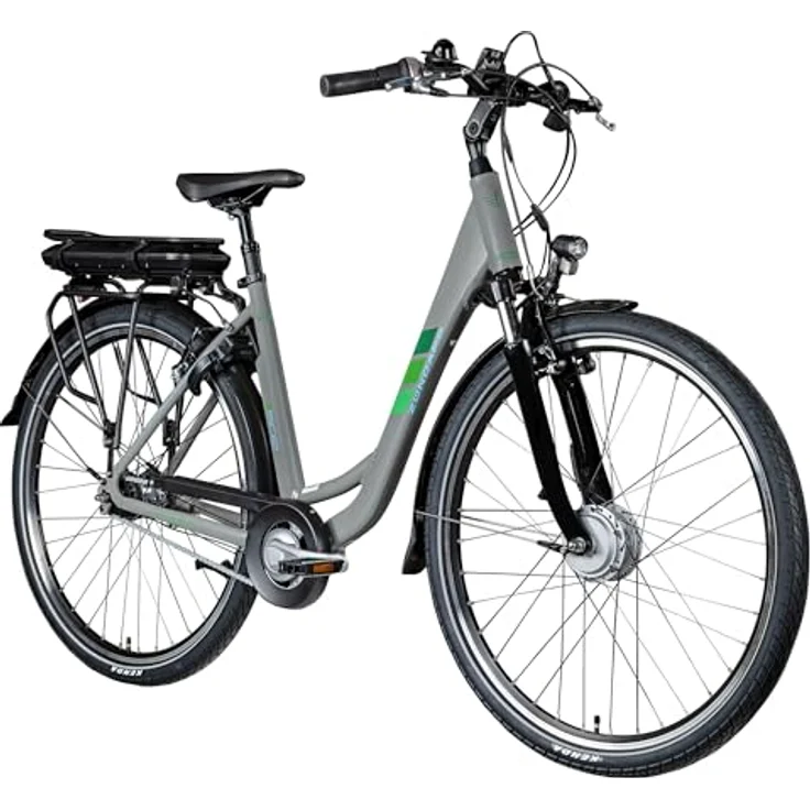 Zündapp E-Bike Z502 City, 28 Zoll, 7-Gang, 522 Wh, grau grün, Aluminium Tiefeinsteiger – Bild 1
