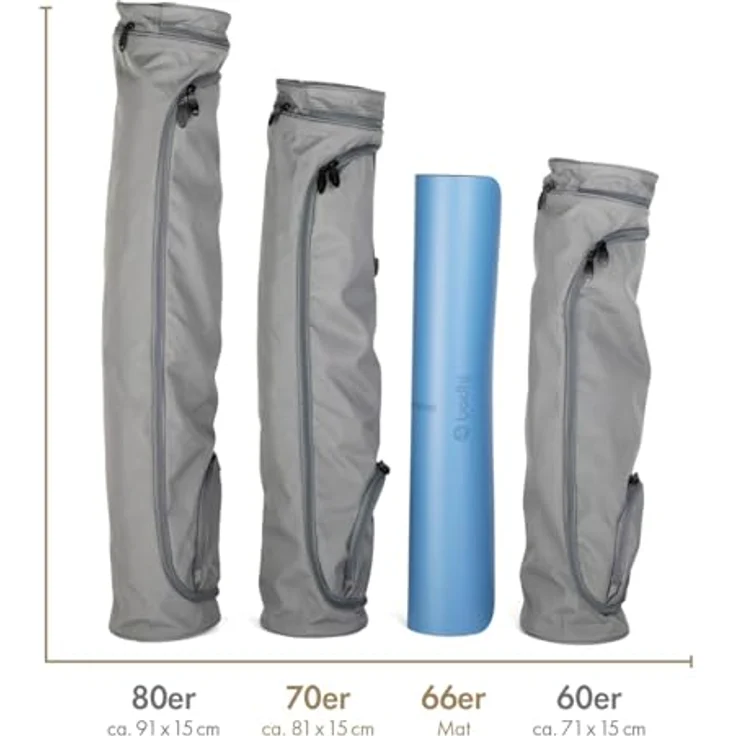 bodhi Yogamatten Tasche Asana Bag XL 70, dunkelblau, leichte Tasche für 70 cm breite Matten mit Außentasche – Bild 5