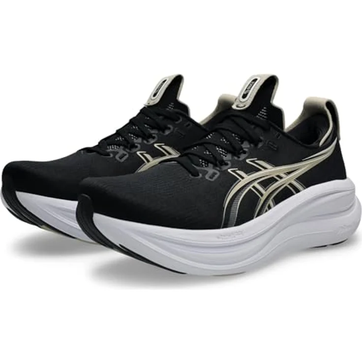 Asics 1011C127-002, Laufschuhe für Herren mit atmungsaktivem Knit-Obermaterial, dämpfendem FF Blast™ Plus-Schaumstoff und PureGEL™-Technologie, schwarz – Bild 1