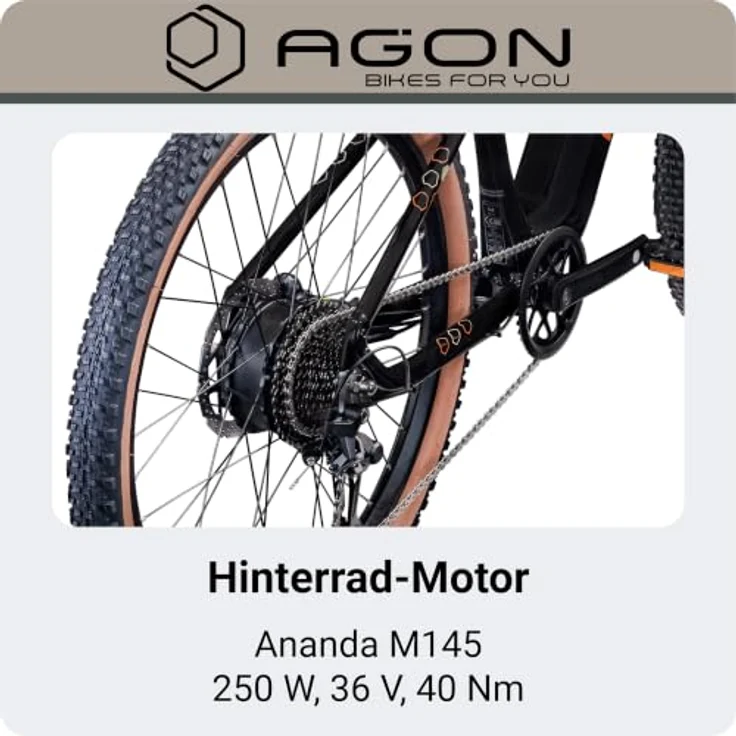 Agon Alpha E Bike Mountainbike 27,5 Zoll, 540 Wh Akku, 10 Gang Shimano Deore, schwarz/beige – Bild 5