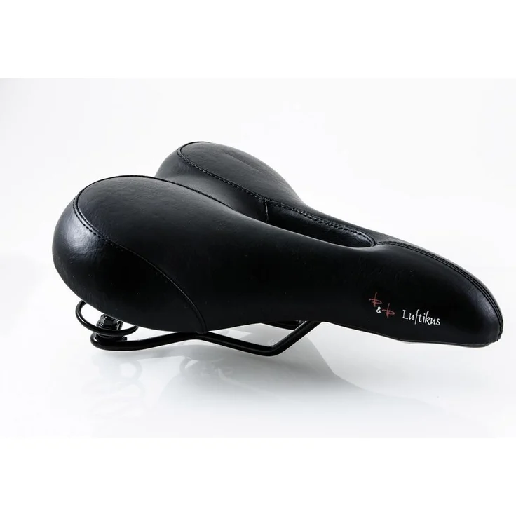 P&P Procycling Velosattel Luftikus 608, bequemer Fahrradsattel, schwarz, 280x217mm, 726g – Bild 1