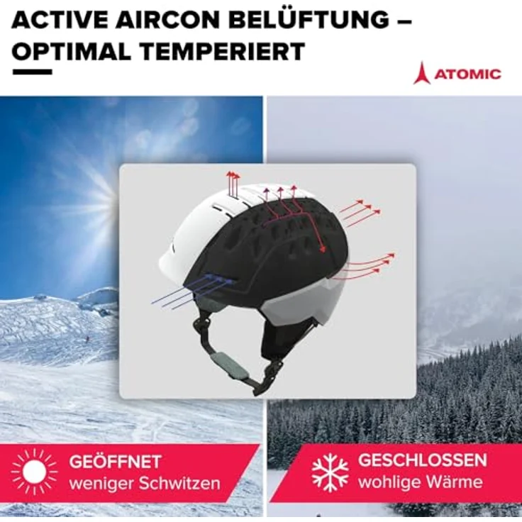 Atomic Savor Visor Photo, Skihelm (51 - 55 cm, S) mit Holo Core-Innenkonstruktion und Photochromic Lens Technologie – Bild 6