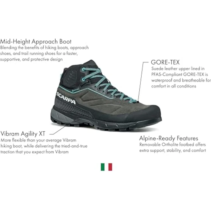 Scarpa Rapid XT Mid GTX WMN 401/2, Wasserdichter Zustiegsschuh für Damen mit griffiger Sohle und Geröllschutzrand – Bild 2