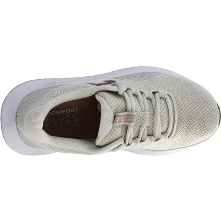 Under Armour Surge 4 Laufschuhe, gepolstert und atmungsaktiv, Summit White-Tourmaline Pink-Metallic, Größe EU 41 – Bild 5