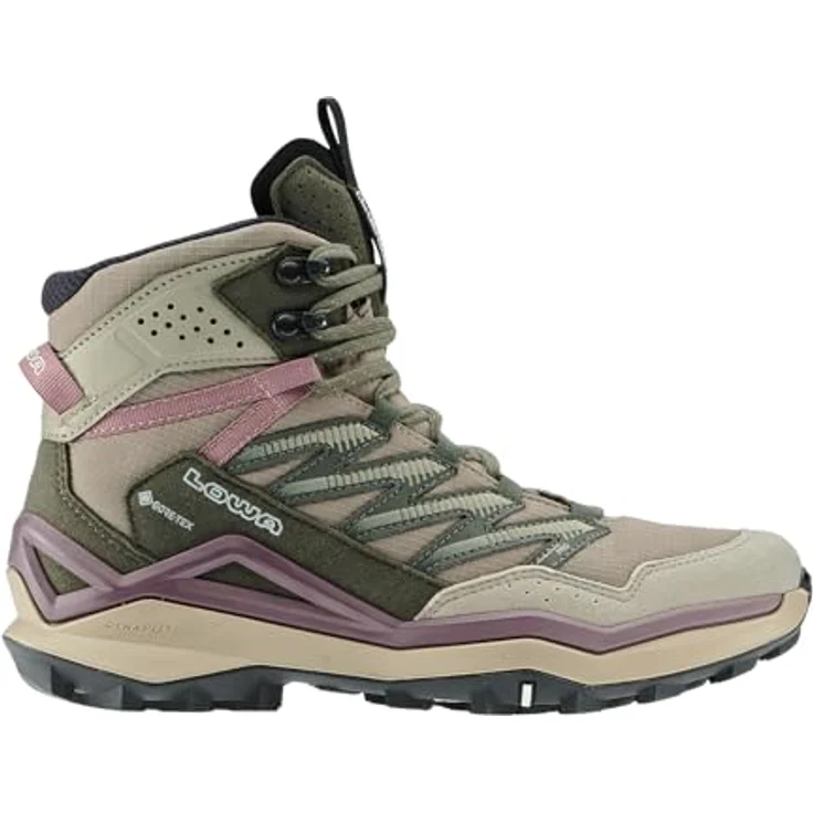 Lowa Maddox Pro GTX Mid Ws, Damen Hikingstiefel, atmungsaktiv, wasser- und winddicht, Desert/Alt Rosa – Bild 2