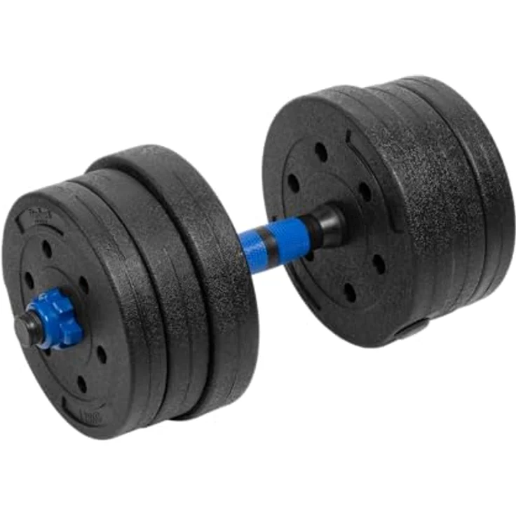 REBEL ACTIVE Bitumen-Hantelset RBA-2300, 2x10 kg mit Verbindungsstange für vielseitiges Krafttraining – Bild 3