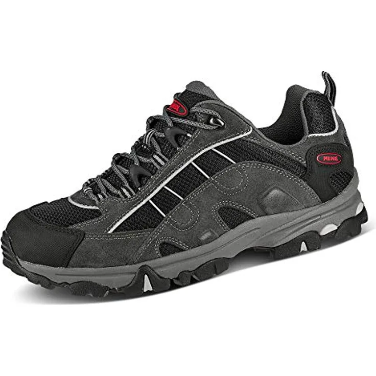 Meindl Herren Wanderschuhe, robuste Outdoorschuhe aus hochwertigem Leder, Größe 43, grau