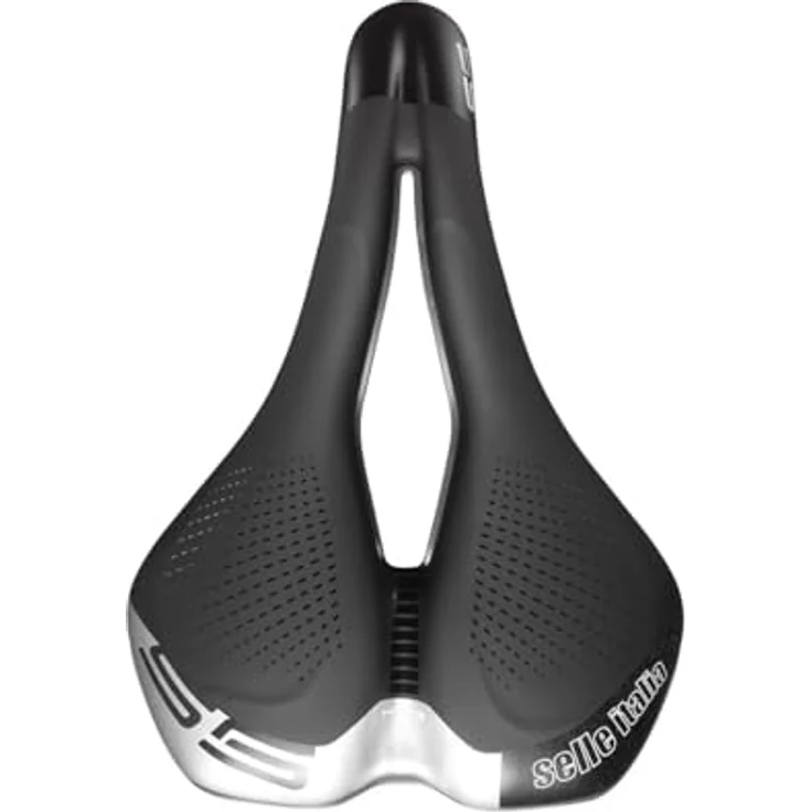 Selle Italia S5 Superflow, Velosattel mit Gel-Polsterung, Superflow-Technologie und Hi-Viz-Einsätzen, schwarz – Bild 2