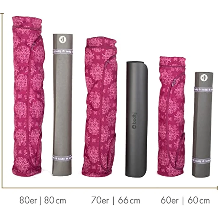 Bodhi Yogatasche ASANA Bag Cotton | Maharaja Collection | Yogamattentasche in verschiedenen Größen | Baumwolltasche für Yogamatte & Zubehör | inkl. Außentaschen | 80 cm | Bandhani/schwarzweiß – Bild 5