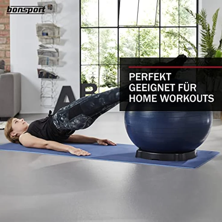 bonsport Ballschale für Gymnastikbälle, Sitzbälle und Fitnessbälle ab 45cm bis 85cm, schwarz – Bild 5