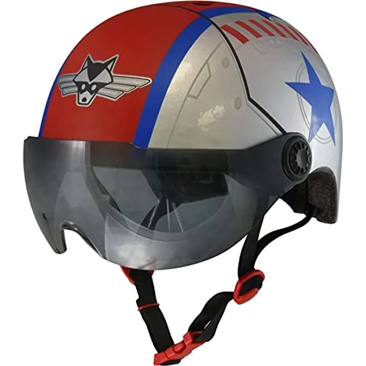 Raskullz Flying Ace Unisex Kinderhelm, Einheitsgröße 50–54 cm, mit verstellbaren Riemen und aerodynamischen Kühlungsöffnungen