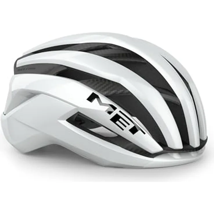 MET Trenta 3K Carbon White | Glossy, Fahrradhelm mit Mips Air Node und Safe-T Orbital-System, Größe S