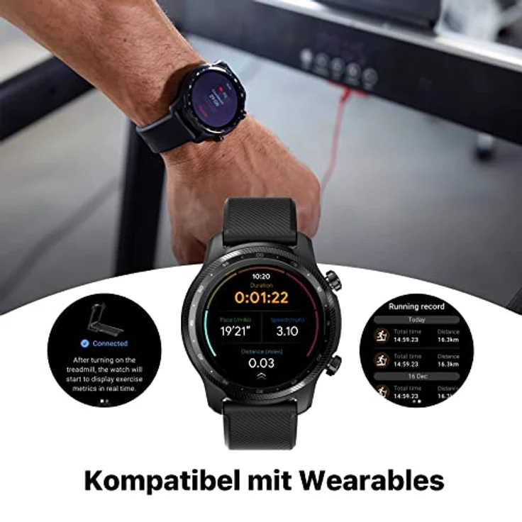 Mobvoi Home Laufband Pro,Faltbares für zu Hause,kompatibel mit Smartwatches,virtuelle Trainingspfade,Lauf- und Walking-Trainingsmodi,Bluetooth-Lautsprecher,Fernbedienung,Fitnessübungen,Schwarz – Bild 3