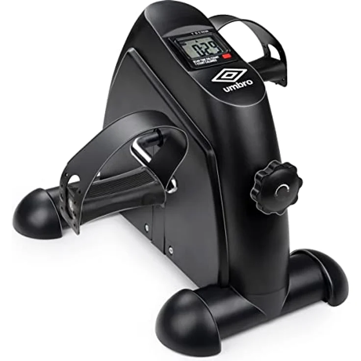 Umbro Mini Fahrrad Arm und Beintrainer - Exercise Bike - Tischfahrrad - Einstellbarer Widerstand und 5 Programme - LCD-Display - Misst Distanz, Hübe und Kalorien - Schwarz – Bild 1