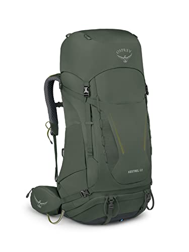 Osprey Kestrel 68, Wanderrucksack in Bonsai Green L/XL, langlebig mit zusätzlichem Komfort