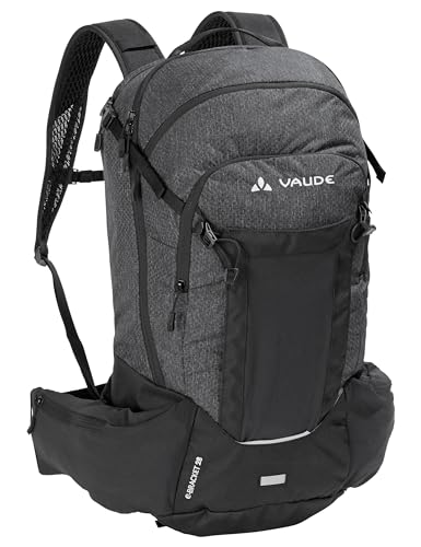VAUDE eBracket 28, Hochfunktioneller All Mountain-Rucksack für eBike mit separatem Akku-Fach, black, one Size