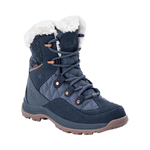 Jack Wolfskin Aspen Texapore Damen Wanderschuhe, Mid Cut, wasserdicht, blau, Komfort bis -20 °C, Winter Grip Sohle, Größe 39.5