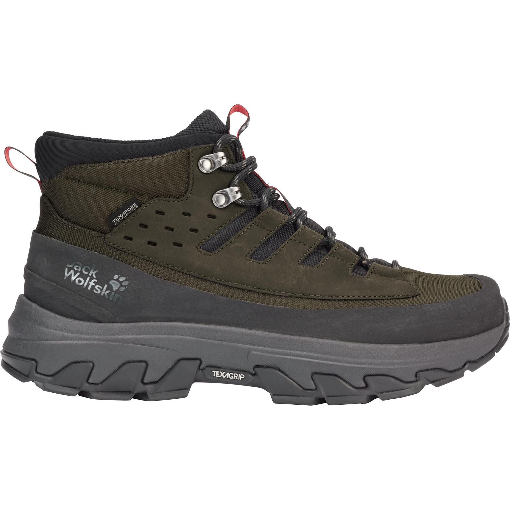 Jack Wolfskin Apex Hike Texapore Mid M, Herren Wanderschuhe mit TEXAPORE ECOSPHERE PRO Membran, knöchelhoch, Grün