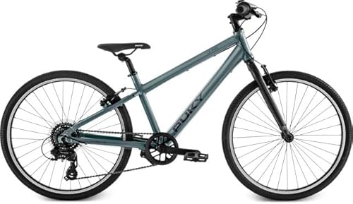 PUKY LS-Pro 24-8, Alu Kinderfahrrad grau, leicht mit Klingel