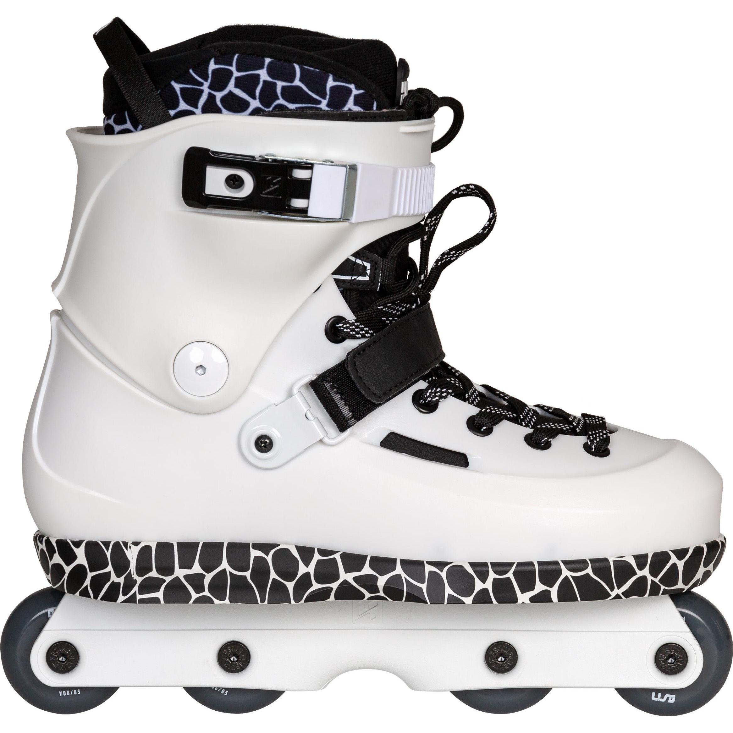 Powerslide USD Skates Sway Farmer Pro, Inline Skates in Weiss/Schwarz, Gr. 43-44, hochgradig stabil, anpassbare Rahmen, hervorragender Grip