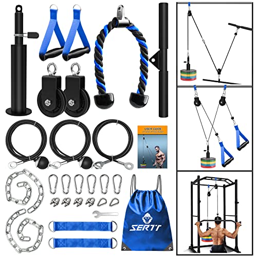 SERTT Gewicht Seilzug Fitness Gym, Verbesserte Kabelzug Fitness Latzug Gym Fitnessgeräte für LAT Pull Down, Bizeps Curl, Trizeps, Armtraining-Gewichtsscheibensystem Zusatzgeräte - Preisvergleich