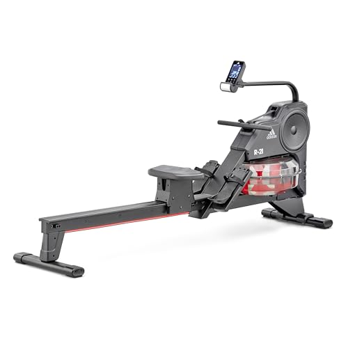 adidas Performance Rudergerät R-21, Wasserrudergerät mit 7 Widerstandsstufen, Wasserwiderstandssystem und Brustgurt