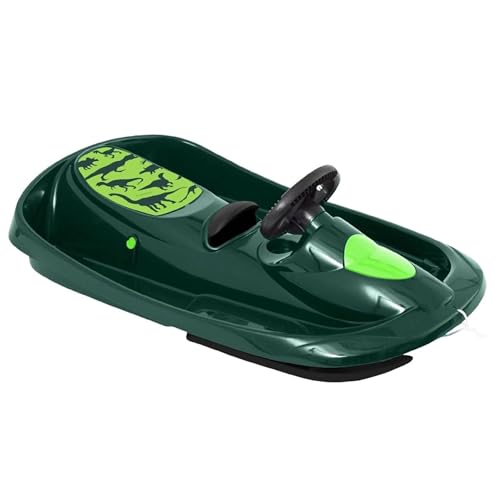 Hamax SNO Rex Lenkbob, kältebeständiges Polyethylen, 95 cm, mit Bremse und Lenkrad, lustiges Dinosaurier-Motiv, für Kinder ab 36 Monaten