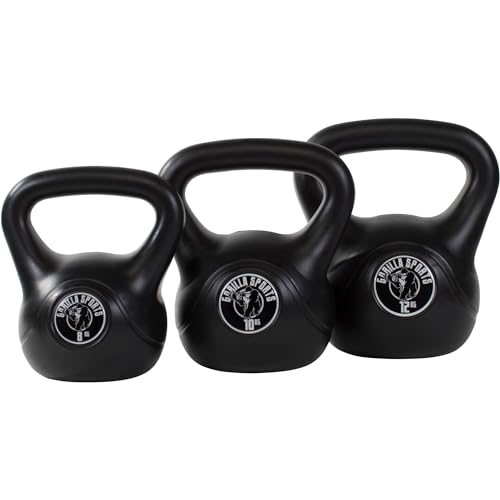 GORILLA SPORTS® Kettlebell - Kunststoff Kugelhantel für abwechslungsreiches Fitness und Krafttraining