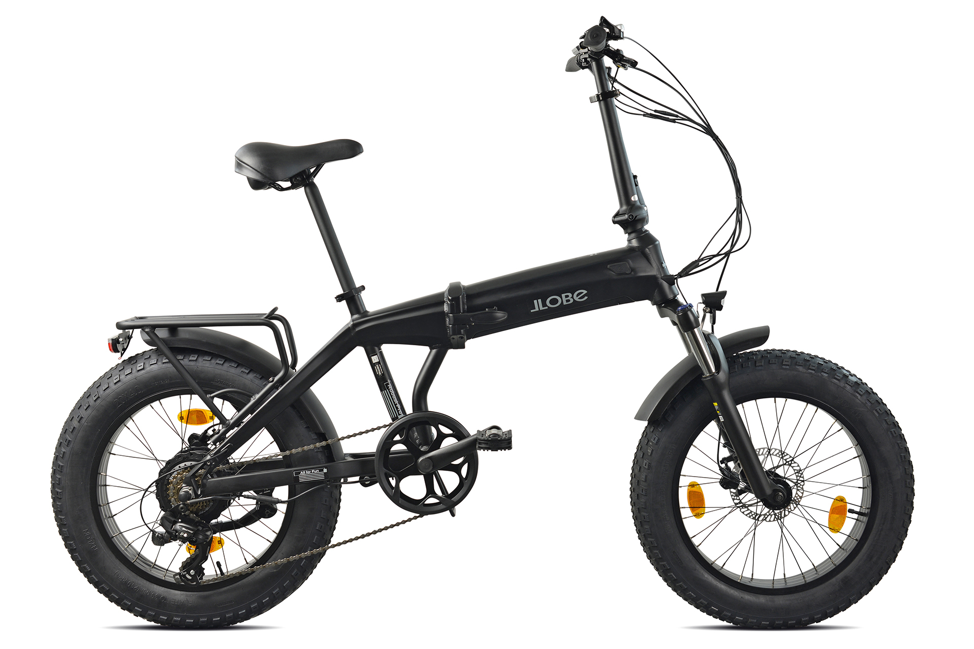 LLobe Falt E-Fatbike 20" Robust Pro schwarz 48V/10,5Ah, Kraftvolles E-Bike mit Fatbike-Reifen und 110 km Reichweite