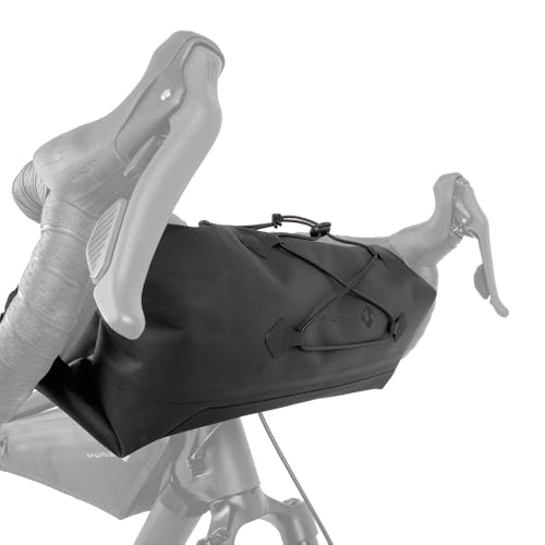 M-Wave Lenkertasche Rough Ride II Front L, 100 % wasserdicht mit Rollverschluss und Außenfach, Schwarz