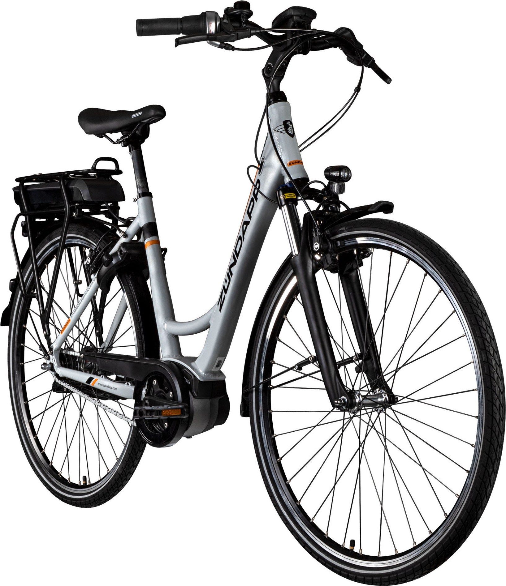 Zündapp X200 E Bike Damenfahrrad 155 - 180 cm Stadtrad Pedelec Bosch, 7-Gang Nabenschaltung, silber