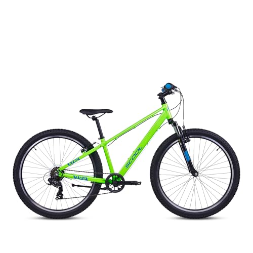 S’COOL Xroc pro Mountainbike 26 Zoll, 7-Gang Kettenschaltung, Alu-Hardtail, für Kinder 6–12 J., Farbe: Neon Green/Ocean