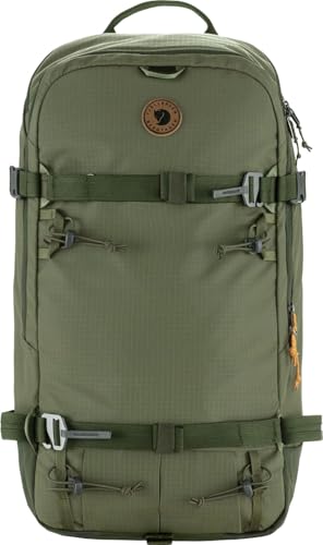 Fjällräven Bergtagen Touring 30L Rucksack, wasserdichter Skitouren-Rucksack aus 100% recyceltem Polyamid, Laurel Green/Deep Forest, M/L