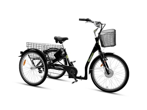 SachsenRAD Elektro-Dreirad T3A Trio II, E-Lastenrad Klapprad für Senioren mit Alarmanlage, LCD-Display, StVZO-zugelassene LED-Leuchten und Kenda 2.125 Zoll Reifen