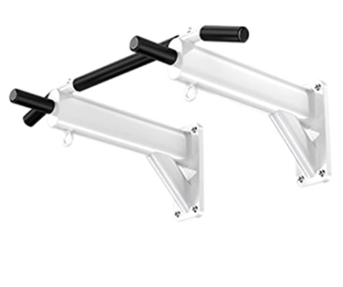 Nealpar Klimmzugstangen Wandmontierte Reckstange, Stahlkinnzugstange, Gymnastikring Widerstandsband Sportgeräte, Notwendig für Turnhalle, Belastung 250kg,White