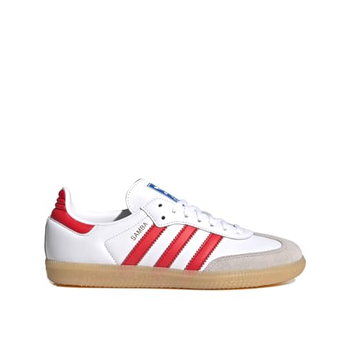 Adidas Samba OG Sneakers Kinder, Glattleder und Veloursleder, herausnehmbare Sohle, seitliche Streifendetails, Label-Print auf der Zunge