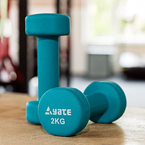 Yate Paar Neopren Fitness Hanteln 0,5kg - 4kg Gymnastikhanteln Kurzhanteln (2kg grün)