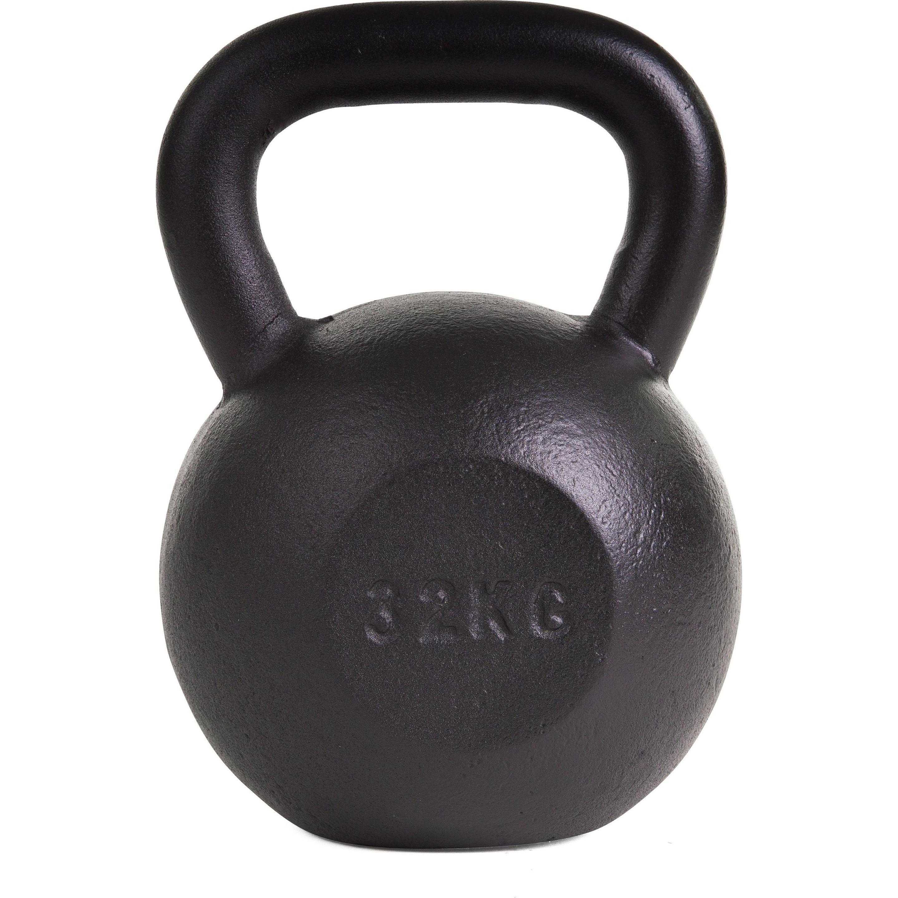 Sport-Thieme Kettlebell 32 kg, pulverbeschichtet, Schwarz, ideal für effektives Ganzkörpertraining