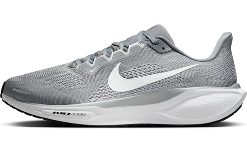 Nike Pegasus 41, Herren Laufschuhe mit atemfreundlichem Synthetikmaterial, 10 mm Sprengung, Grau