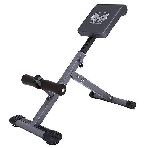 GYRONETICS® Hyperextension Rückentrainer - Klappbar, Höhenverstellbar, bis 120 kg, mit Gepolsterter Beinfixierung, Schwarz - Bauchtrainer, Römischer Stuhl, Rückenstrecker