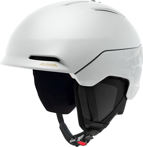 ALPINA NAX Skihelm für Erwachsene, sicherer und klimatisierter Helm mit waschbarem Innenfutter, White-camo matt, S (51-55 cm)