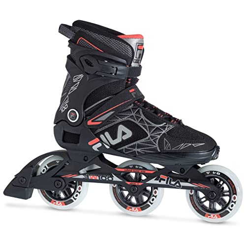 FILA Inline Skates 6000er Serie, Aluminium-Turntable mit 100 mm Rädern, Cuff-Oberteil, Größe 42