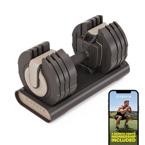Centr Kompakthantel Smart Stack 50 1 Hantel, verstellbare Gewichte bis 22,5 kg, Stahlgriffe mit Gummibeschichtung