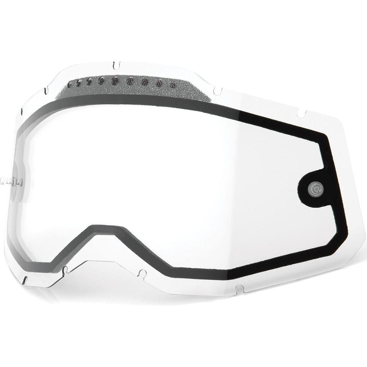 100%, Skibrille Racecraft/Accuri/Strata, Dual Clear Ersatzscheiben für klare Sicht und optimalen Schutz