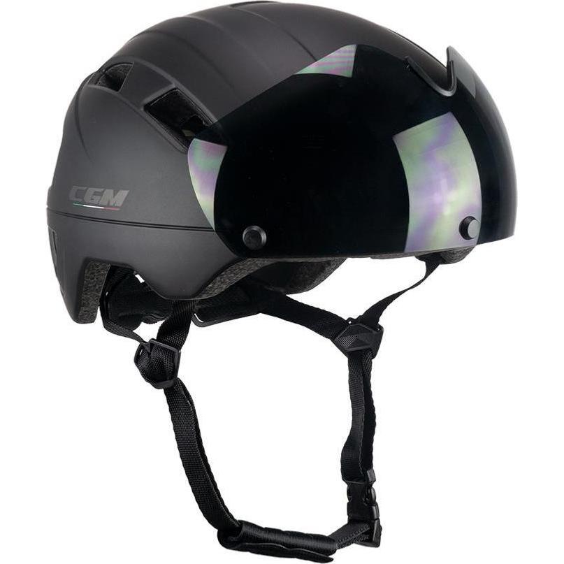 CGM Velohelm 801 EBI, Fahrradhelm (57-58 cm) mit ABS-Außenschale, EPS-Innenschale, antibakteriellen Innenpolstern und mikrometrischem Riemenverschluss, doppelt zertifiziert CE EN1078 und CE EN1077