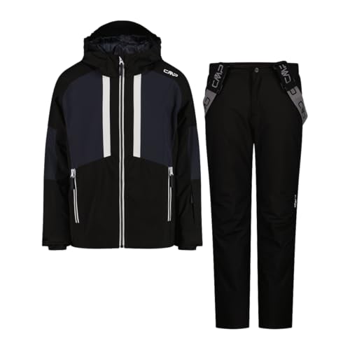 CMP Kinder Skiset Jacket and Pant, wasserdicht mit 10.000 mm Wassersäule, atmungsaktiv, inklusive reflektierenden Details und abnehmbarer Kapuze