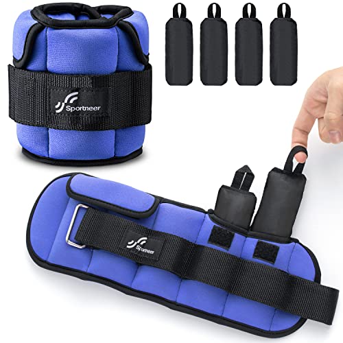 Sportneer Verstellbare Knöchelgewichte: Verbesserte Verstellbare Beingewichte, Gewichtsmanschetten Gewichte für Fitnessstudio, Fitness, Workout, 0,5–2,3 kg pro Knöchel, 0.9-4.5 kg pro Paar