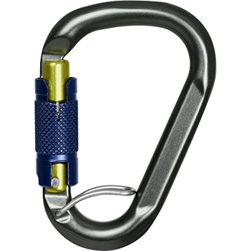 Salewa Belay Twist Lock Karabiner, Schwarz, aus Alu 7075 T6, 92 g, zertifiziert nach EN 15151 und UIAA 121