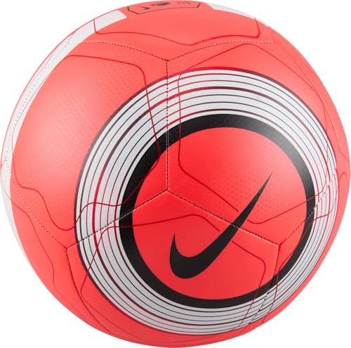 Nike Premier League Pitch Fußball, Bright Crimson/White/Black, mit Aerowsculpt- und ACC-Technologie, Größe 5